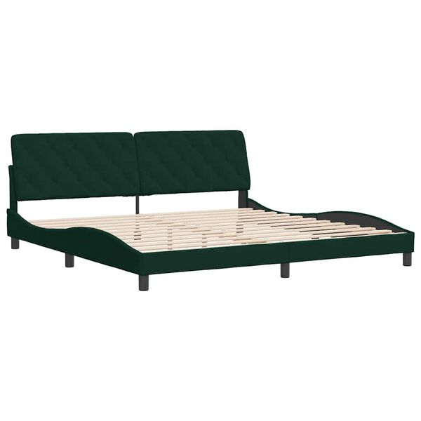 vidaXL Bed Frame without Mattress Dark Green 200x200 cm Velvet