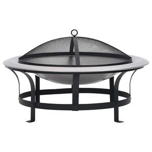 vidaXL Eldfat med grill rostfritt st&aring;l 76 cm
