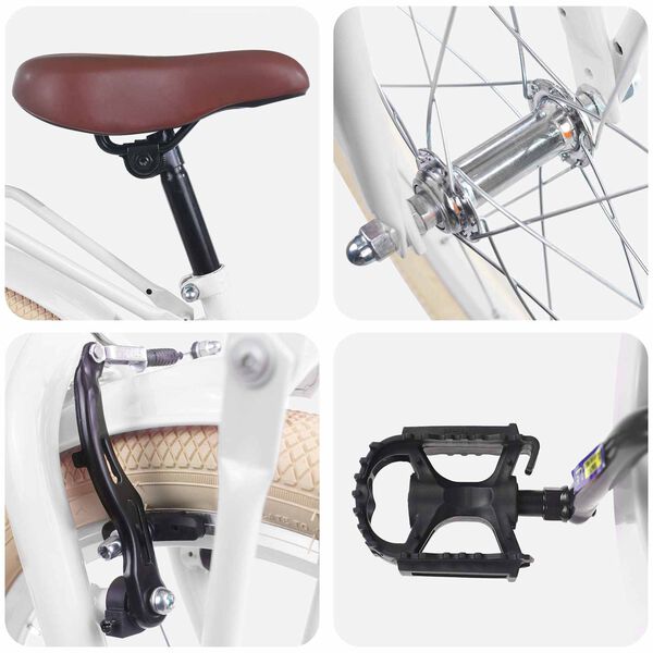 vidaXL Barncykel 20 Tum f&ouml;r 6-11 &aring;r gamla Vit