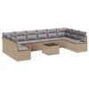 vidaXL Soffset 11 st Beige konstrotting