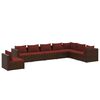 vidaXL Loungegrupp med dynor 8 delar konstrotting brun