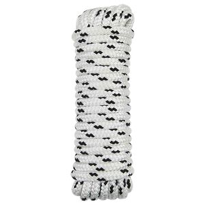 vidaXL B&aring;tsn&ouml;re 10 mm 6 m Vit och svart Polyester