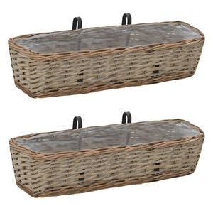 vidaXL Balkongl&aring;da 2 st korg med PE-foder 60 cm
