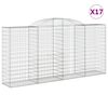 vidaXL Gabioner b&aring;gformade 17 st 300x50x140/160 cm galvaniserat j&auml;rn