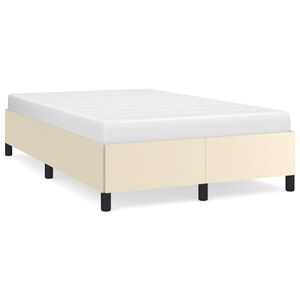 vidaXL S&auml;ngram utan madrass gr&auml;ddvit 120x190 cm konstl&auml;der