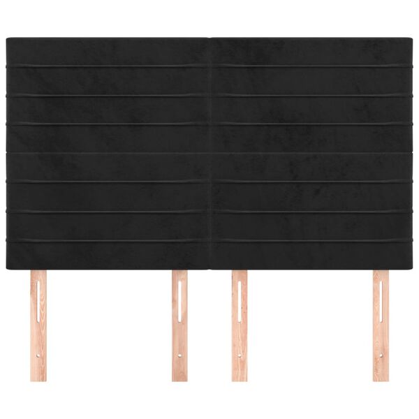 vidaXL Sänggavel svart 144x5x118/128 cm sammet