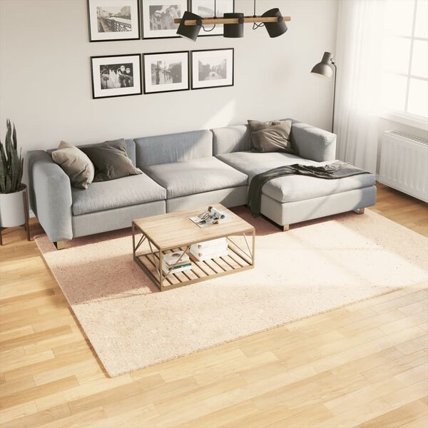 vidaXL Mjuk matta HUARTE med kort lugg tv&auml;ttbar beige 200x280 cm