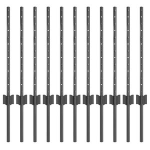 vidaXL St&auml;ngselstolpe 11 pcs Gr&aring; 60 cm St&aring;l