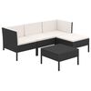 vidaXL Loungegrupp med dynor 5 delar konstrotting svart