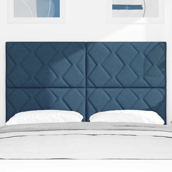 vidaXL Huvudgavel med huvudgavel Bl&aring; 160 cm Konstl&auml;der