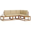 vidaXL Utomhussoffset med kudde 4 Stycke Naturlig och Beige