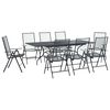 vidaXL Tr&auml;dg&aring;rdsm&ouml;belset 9 pcs Antracit 212 x 90 x 76 cm N&auml;t och St&aring;l