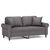 vidaXL 2-sits soffa med prydnadskuddar gr&aring; 140 cm konstl&auml;der