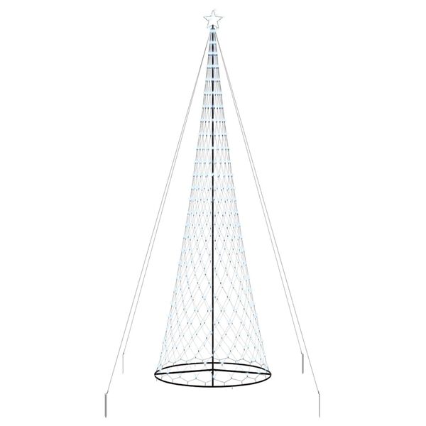 vidaXL LED Julgran med 555 LED-lampor med stativ Kallvit 500 cm Metall