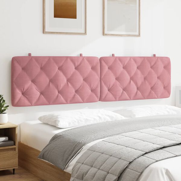 vidaXL Headboard Cushion Pink 200 cm Velvet