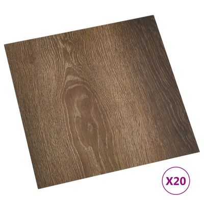 vidaXL Självhäftande golvplankor 20 st PVC 1,86 m² brun