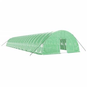 vidaXL V&auml;xthus med st&aring;lram gr&ouml;n 144 m&sup2; 24x6x2,85 m