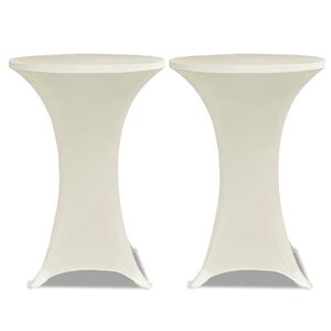 vidaXL &Ouml;verdrag till st&aring;bord 2 st &Oslash; 60 cm stretch gr&auml;ddvit