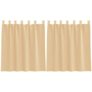 vidaXL Voile gardiner med st&aring;ngfickor 2 st sand