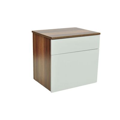 vidaXL Sängbord 2 st med en låda brun/vit