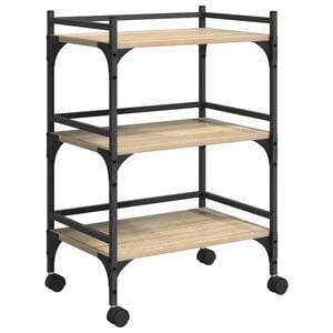 vidaXL K&ouml;ksvagn Sonoma-ek 50 x 35 x 75,5 cm Konstruerat tr&auml;