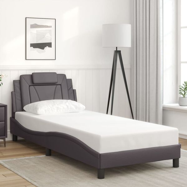 vidaXL Bed Frame "Viana" with LED without Mattress Grey 80x200 cm