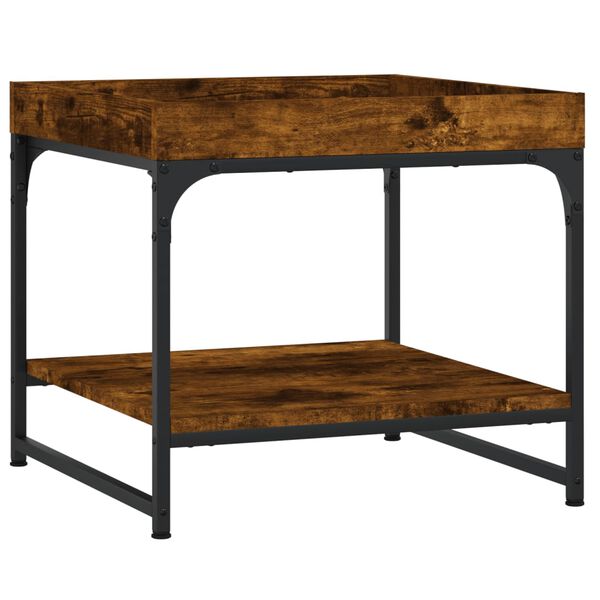 vidaXL Soffbord rökfärgad ek 49,5x49,5x45 cm konstruerat trä