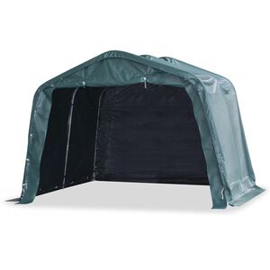 vidaXL Vindskydd f&ouml;r boskap PVC 550 g/m&sup2; 3,3x3,2 m m&ouml;rkgr&ouml;n