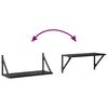 vidaXL V&auml;gg hyllor 2 pcs Svart Ek 60 x 25 x 25,5 cm Konstruerat tr&auml;