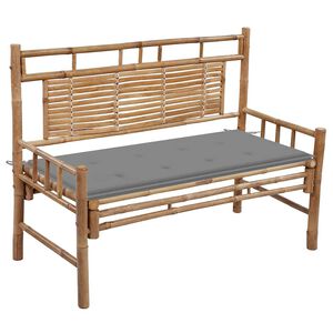 vidaXL Tr&auml;dg&aring;rdsb&auml;nk med dyna 120 cm bambu