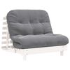 vidaXL Futonb&auml;ddsoffa med madrass vit 100x206x11 cm massiv furu