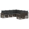 vidaXL Tr&auml;dg&aring;rdsoffset 8 st 8-Antal sittplatser Gr&aring; och m&ouml;rkgr&aring;