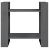 vidaXL Bokhylla/Rumsavdelare grå 60x35x57 cm massiv furu