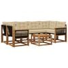 vidaXL Utomhussoffset 7 st Naturlig och Beige