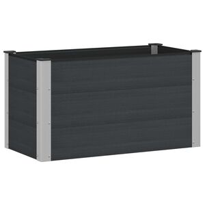 vidaXL Upph&ouml;jd odlingsl&aring;da Svart 100 x 50 x 54 cm WPC och aluminium