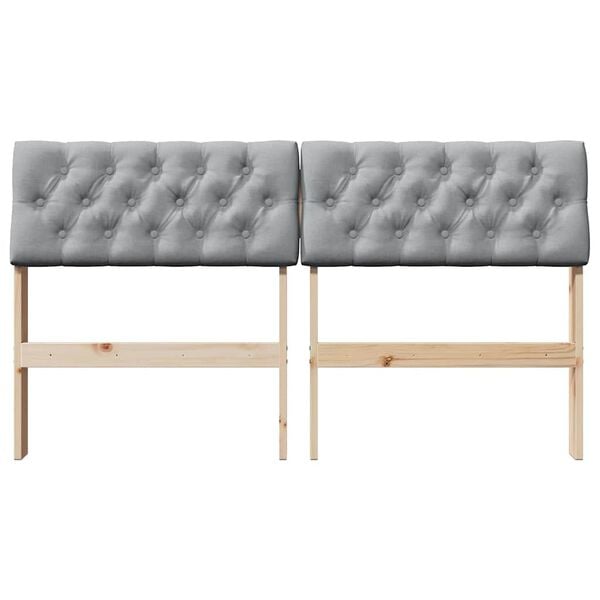 vidaXL Kl&auml;dd s&auml;nggavel Ljusgr&aring; 135 cm Massiv furu