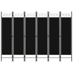 vidaXL Rumsavdelare 6 paneler svart 240x180 cm