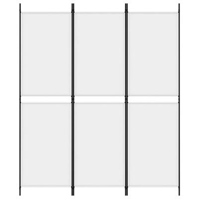 vidaXL Rumsavdelare 3 paneler vit 150x180 cm tyg