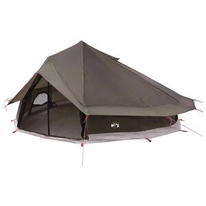 vidaXL Tipi T&auml;lt 20-personers Brun Gr&aring; Polyester och St&aring;l