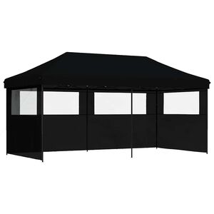 vidaXL Pop-Up hopf&auml;llbart partyt&auml;lt med 3 sidov&auml;ggar svart