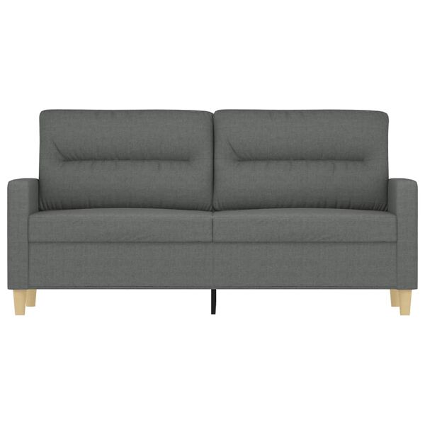 vidaXL Soffa 2-sits mörkgrå 140 cm tyg