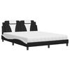 vidaXL Bed "Viana" with Mattress Black and White 160x200 cm Faux Leather