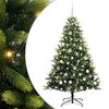 vidaXL Konstigt hinged julgran 300 LEDs Gr&ouml;n 180 cm PVC och PE