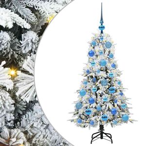 vidaXL Plast Hingad Julgran med 150 LED-lampor Vit 120 cm PE och PVC