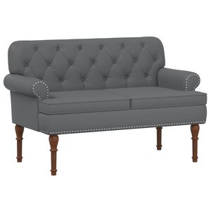 vidaXL Loveseat med knapprapport Gr&aring; 120 x 65 x 77 cm Konstl&auml;der