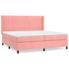 vidaXL Rams&auml;ng med madrass rosa 200x200 cm sammet