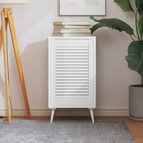 vidaXL Sk&aring;plucka lamelldesign vit 61,5x39,4 cm massiv furu