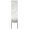 vidaXL Tr&auml;dg&aring;rds integritetssk&auml;rm Silver 32 x 140 cm Rostfritt st&aring;l
