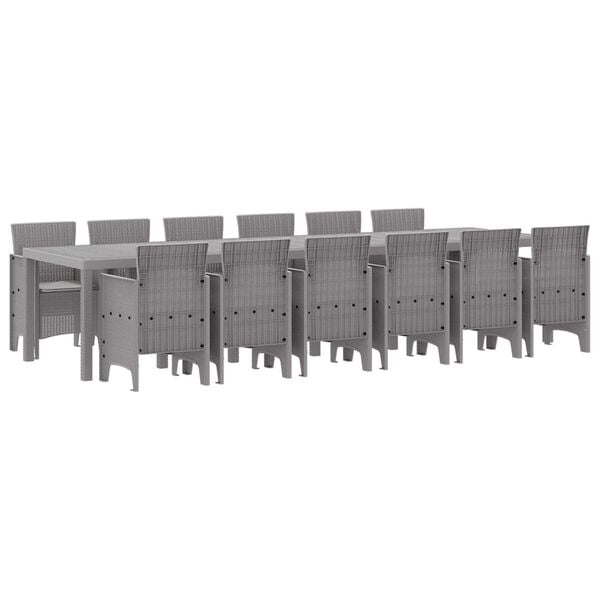 vidaXL Tr&auml;dg&aring;rdsm&ouml;belset 13 pcs Ljusgr&aring; Polt rotting