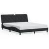 vidaXL Bed Frame with LED without Mattress Black 160x200 cm Velvet